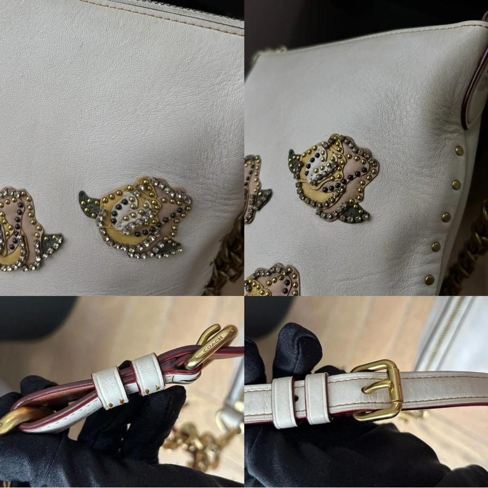 COACH Duffle 12 Bag With Rose Applique
